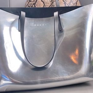 Inside like new, vegan leather “shopping” bag